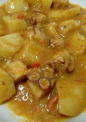 Una foto de Patatas con pulpo