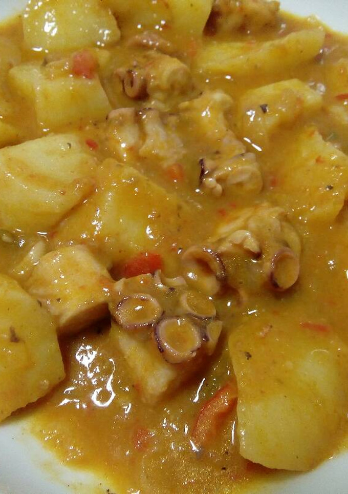 Una foto de Patatas con pulpo