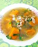 Canh bí đỏ thịt bằm