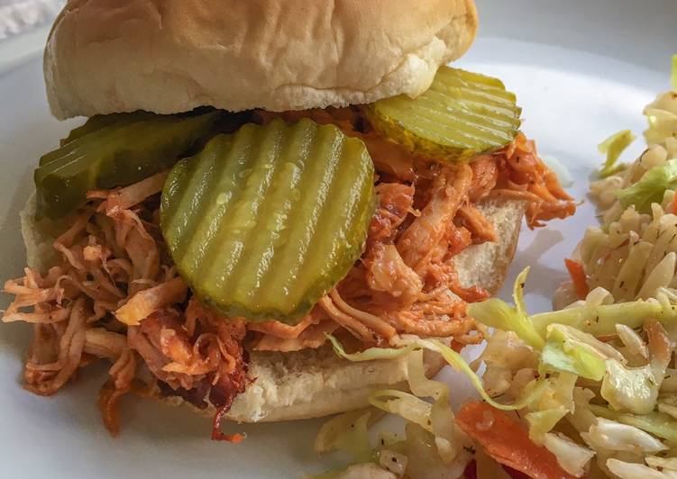 Easiest Way to Make Super Quick Homemade Crockpot BBQ Chicken Sandwiches