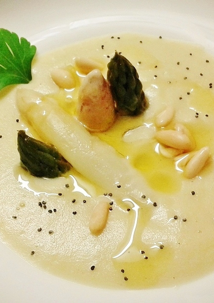 Una foto de Crema de espárragos