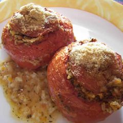 A picture of Stuffed tomatoes.