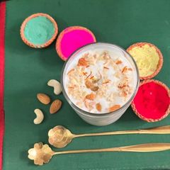 A picture of Holi Special ✨ Rajawadi Lassi / Dryfruits Lassi for Holi Celebration 🌈✨.