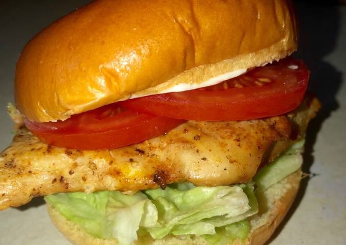 Steps to Make Super Quick Homemade Grilled Cajun chicken sandwich 🌶