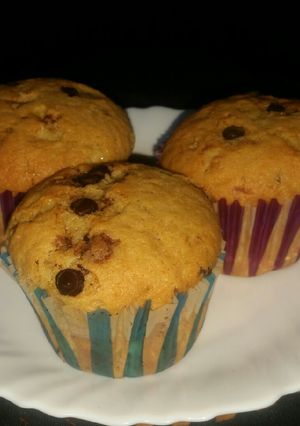 A picture of Banana Chocolate chip Cup Cakes.