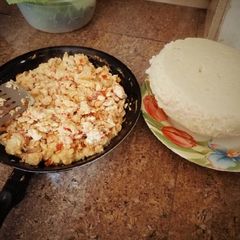 A picture of Ugali with Eggs.