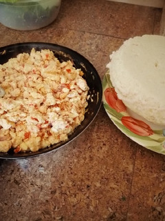 A picture of Ugali with Eggs.