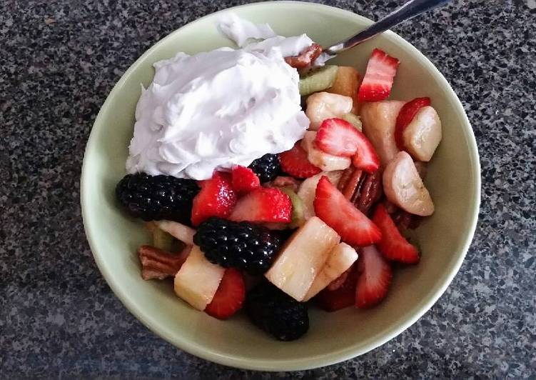 Simple Way to Make Quick Tricia&#39;s Fruit Salad with Coconut Whipped Cream