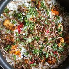 Chicken tikka biryani A picture of Chicken tikka biryani.