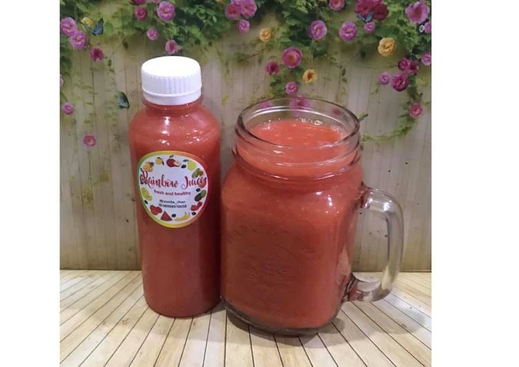 Bagaimana Membuat Diet Juice Papaya Strawberry Mango Pomegranate Carrot, Enak Banget