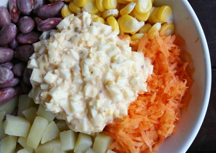 Cara Membuat Veggie Salad With Tar Sauce Yang Enak