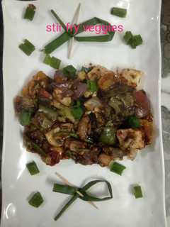 A picture of Stir fry vegetables.