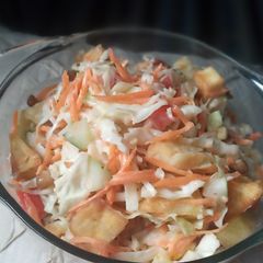 A picture of Sweet Potatoes and grilled fish Salad.