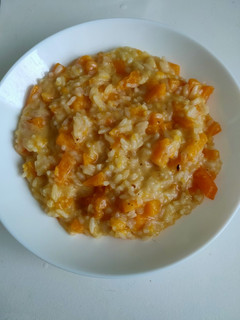 Una foto de Risotto de calabaza y parmesano