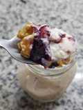 Yogur de vainilla hecho con kéfir