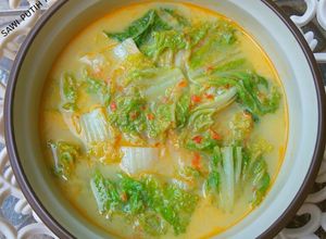 Foto resep Sawi putih kuah santan