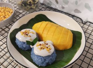 Foto resep 🥭Mango Sticky Rice with Butterfly Pea