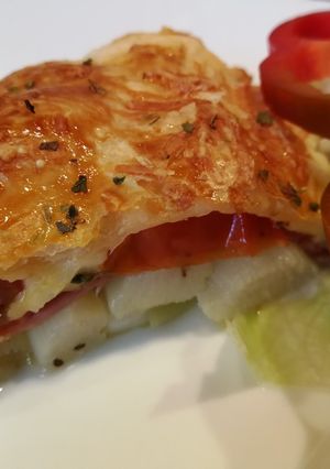 Spárgás - sonkás leveles recept fotója
