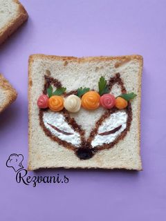 عکسی از دستور لقمه نون تست با تزیین کودکانه