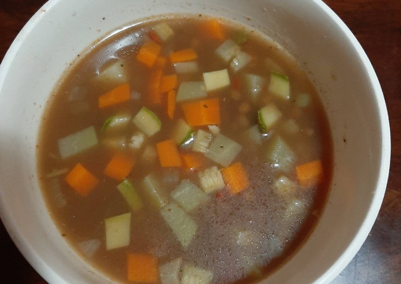 Sopa de lentejas light, con verdura