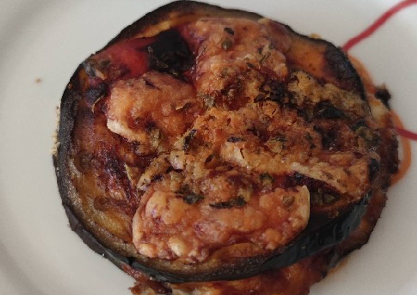 Timbal de berenjena estilo pizza