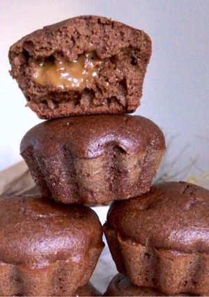 Una foto de Muffins integrales rellenos