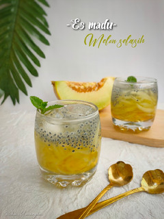 Foto resep Es madu melon selasih
