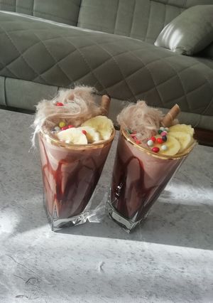 عکسی از دستور شیک موز و شکلات