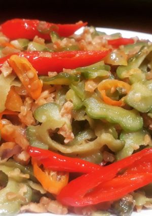 Foto resep Tumis pare tempe pedas