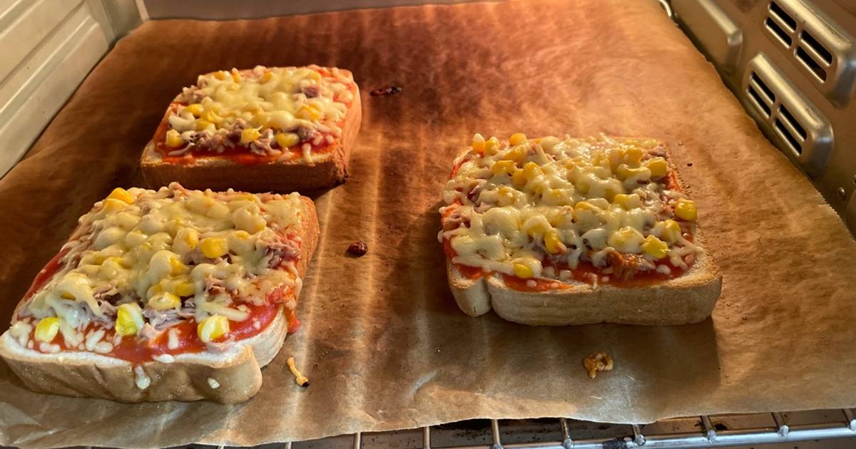 Pizzetas de atún y queso con pan de molde en Freidora de aire