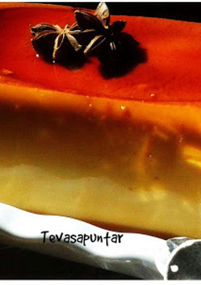 Una foto de Flan de baileys