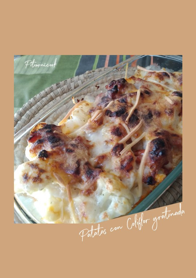 Una foto de Patatas con coliflor gratinada