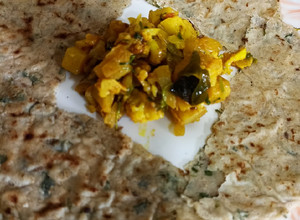 A picture of Proso millet Palak Roti.