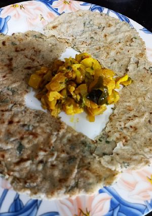 A picture of Proso millet Palak Roti.