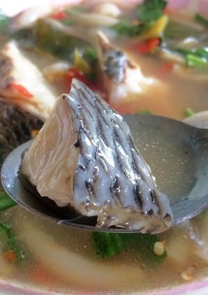 A picture of Tom Yum with Nile Tilapia.