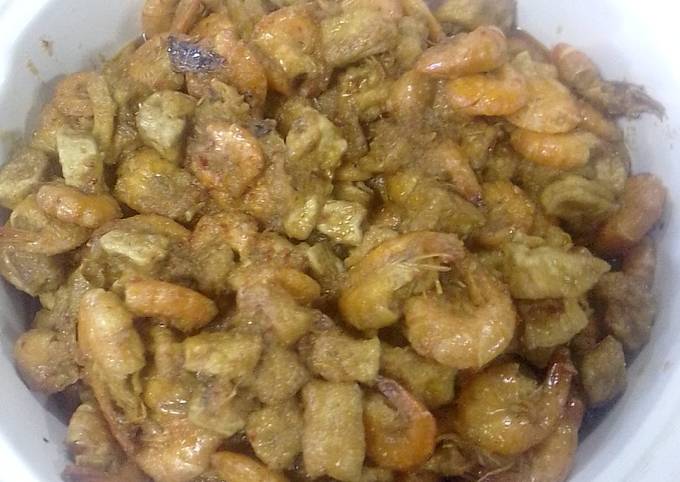 Udang bumbu rendang whit tahu