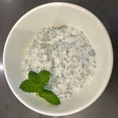 Healthy Moroccan Mint (and Cucumber) Yogurt Dip. Fast, Cheap, Amazing and Good for You - ENJOY :P A picture of Healthy Moroccan Mint (and Cucumber) Yogurt Dip. Fast, Cheap, Amazing and Good for You - ENJOY :P.