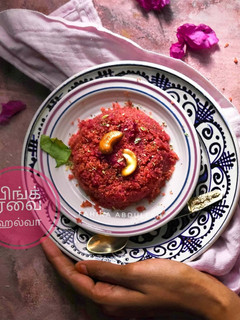 பிங்க் ரவை ஹல்வா (Pink Ravai Halwa Recipe in tamil) செய்முறை முக்கிய புகைப்படம்