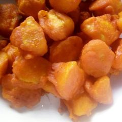 A picture of Viazi karai (flour coated potatoes).