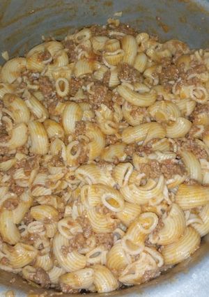 A picture of Macaroni and mince with coconut.