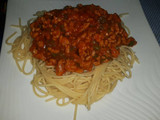 Espaguettis con carne picada