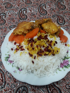 عکسی از دستور مرغ آبپز+پلو