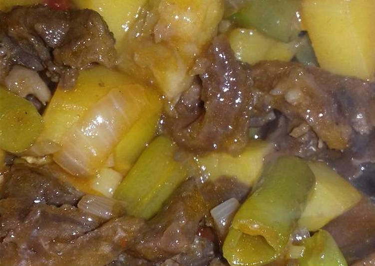 Resep Tumis daging kentang buncis Lezat