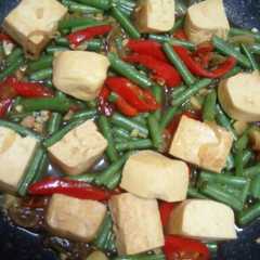 A picture of Tumis buncis tahu super cepet.