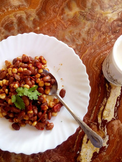 A picture of Pan fried githeri.