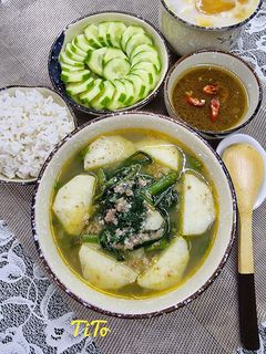 Hình của món Canh cua đồng khoai từ rau muống.