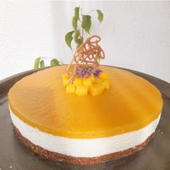 A picture of Lactose Free Mango Cheesecake.