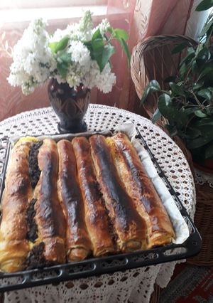 O poză a rețetei Plăcintă dulce cu brînza, nucă ,mac,dovleac.