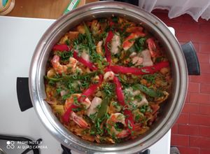 Una foto de Paella