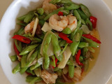 Tumis buncis campur udang